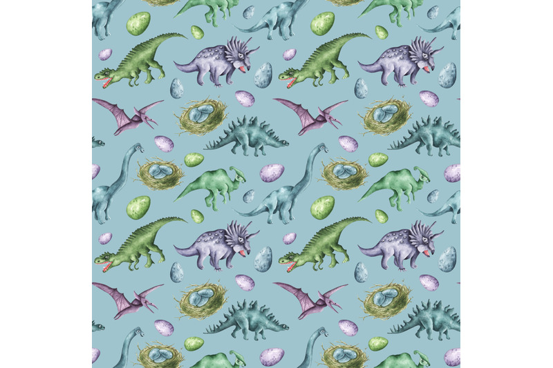 dino-baby-watercolor-seamless-pattern-dinosaur-nature-boy-nursery