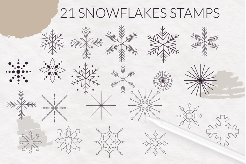 snowflakes-procreate-stamp-brushes