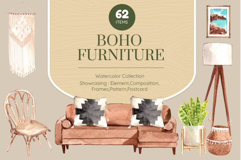 boho-furniture-decor-watercolor