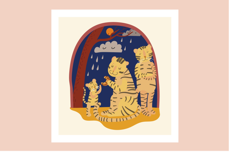 lucky-tiger-illustration-set