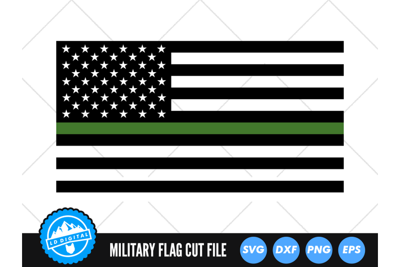 military-flag-svg-thin-green-line-cut-file-usa-flag-svg