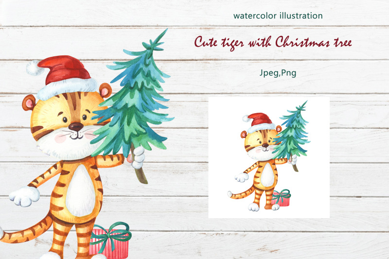 cute-tiger-with-christmas-tree