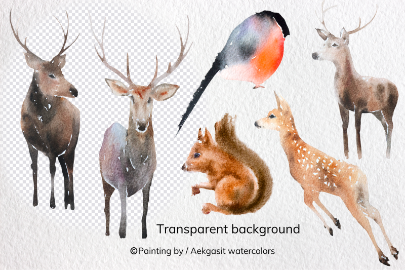 watercolor-winter-forest-animals-png