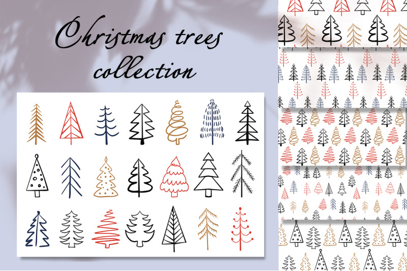 abstract-christmas-trees-set