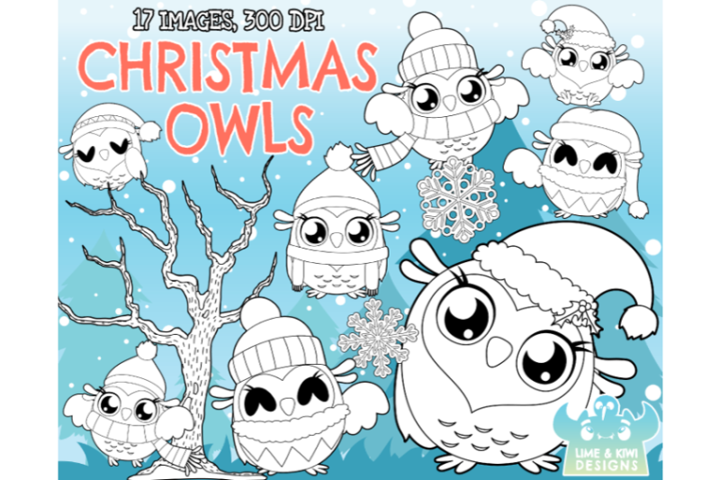 christmas-owls-digital-stamps-lime-and-kiwi-designs