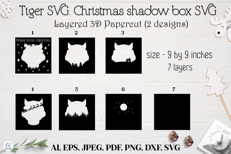 tiger-shadow-box-svg-tiger-svg-christmas-shadow-box-svg-3d-layered