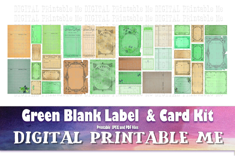 green-labels-cards-blank-junk-journal-kit-vintage-pharmacy-mint-cha
