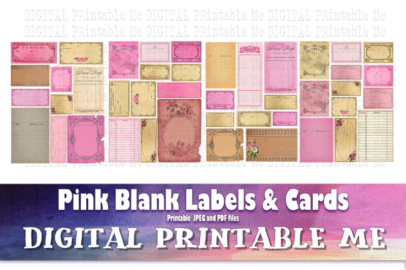 pink-labels-cards-blank-junk-journal-kit-vintage-pharmacy-apothecar