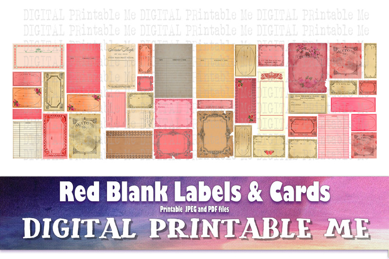 blank-labels-cards-red-junk-journal-kit-vintage-pharmacy-apothecary