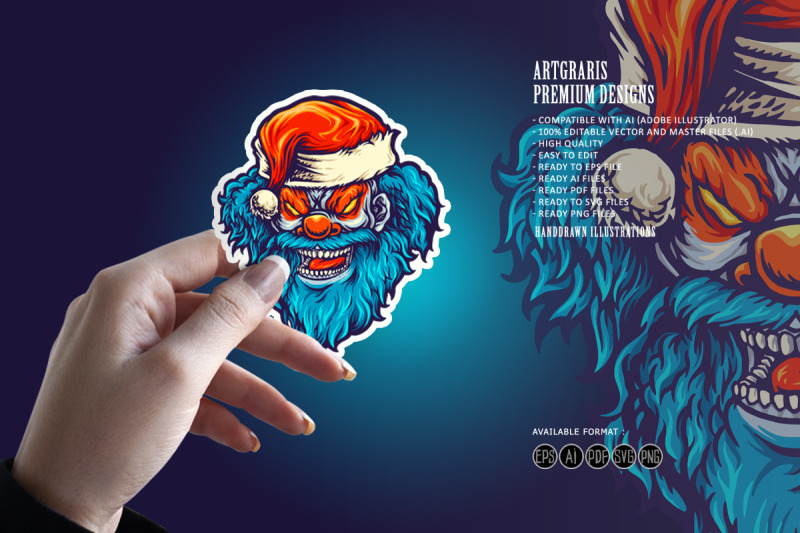 angry-clown-santa-hat-illustrations