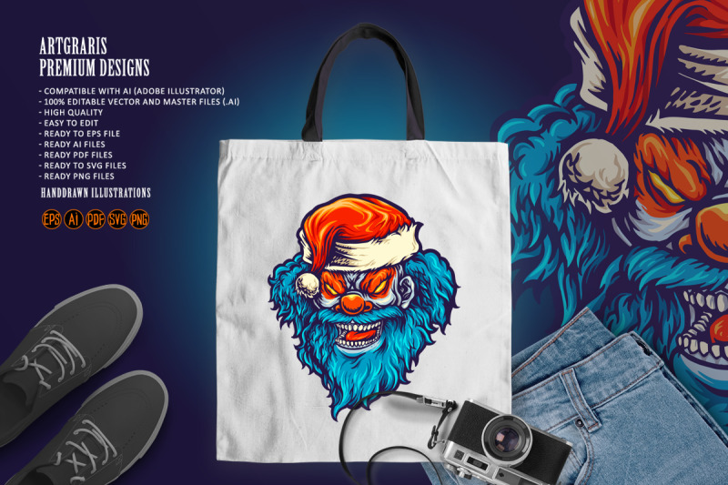 angry-clown-santa-hat-illustrations