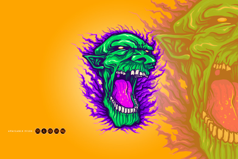 green-head-zombie-ugly-halloween-illustrations