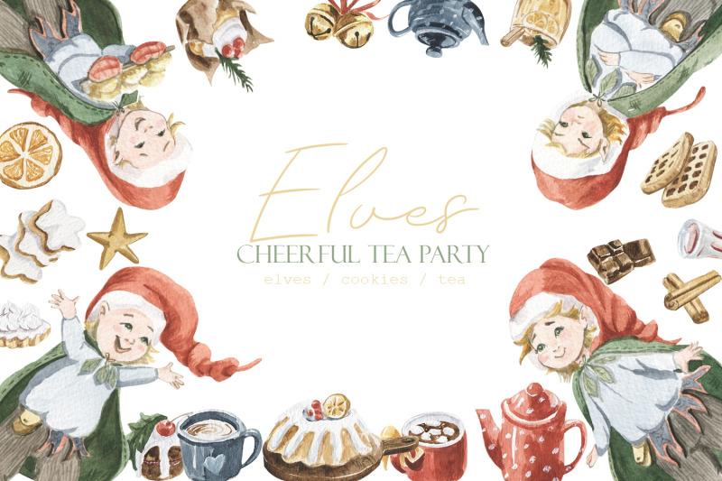 elves-cheerful-tea-party