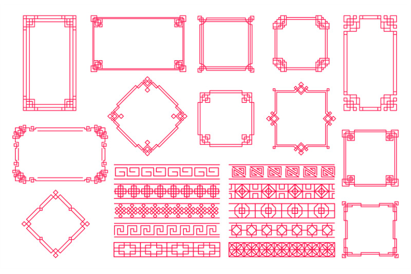 traditional-chinese-ornament-decorative-festive-elements-frames-bord