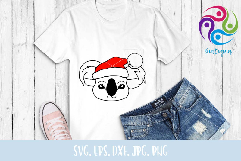 koala-with-christmas-santa-hat-svg-file
