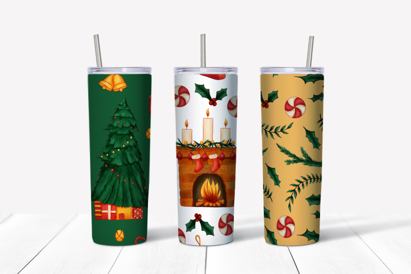 christmas-tree-and-fireplace-nbsp-sublimation-design-skinny-tumbler-wrap