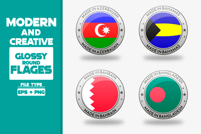 made-in-azerbaijan-modern-and-creative-round-glossy-flag-set