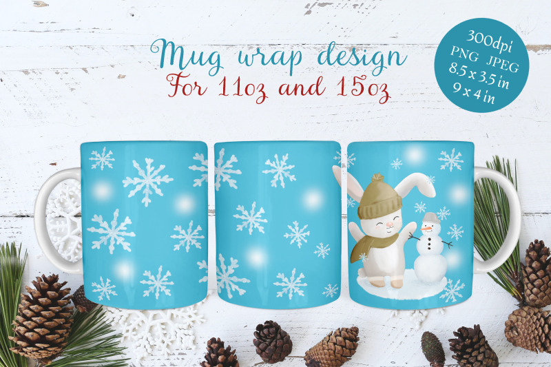 coffee-mug-wrap-winter-bunny-sublimation-design