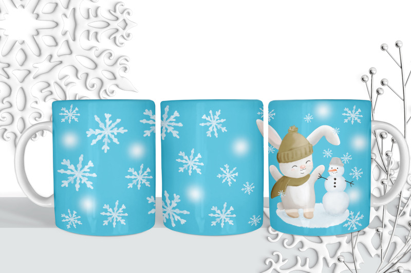 coffee-mug-wrap-winter-bunny-sublimation-design
