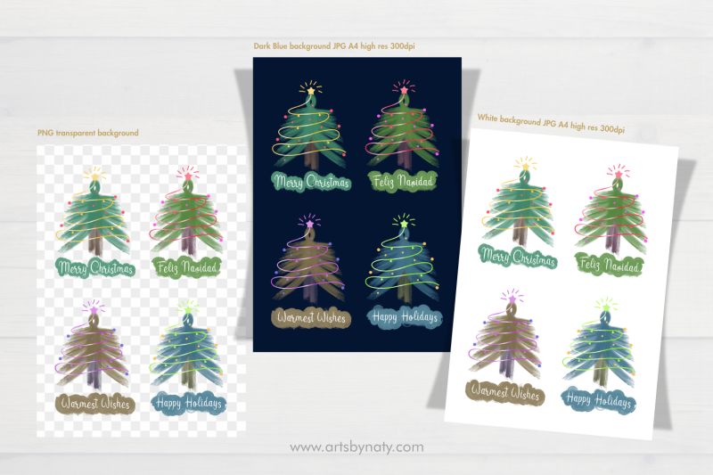 christmas-trees-and-wishes-illustrations-for-sublimation