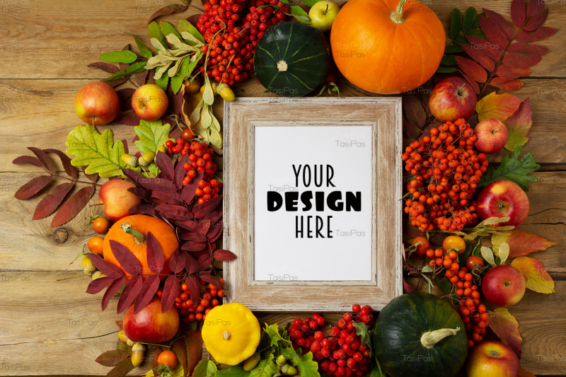 wooden-small-frame-mockup-with-pumpkins-and-fall-leaves