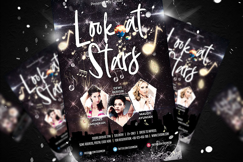 look-at-stars-flyer-template