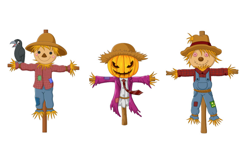 set-of-six-cartoon-halloween-scarecrow