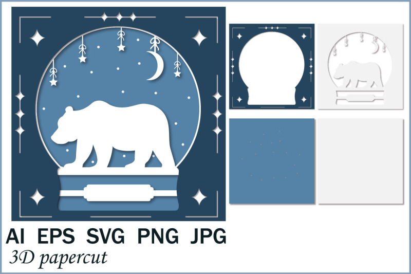 snow-globe-bear-svg-christmas-papercut