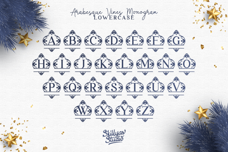 arabesque-vines-monogram-font-lettered-frames