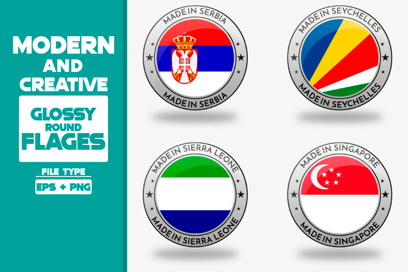 made-in-serbia-modern-and-creative-round-glossy-flag-set