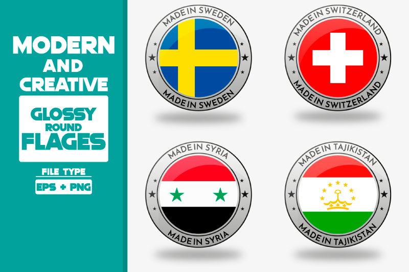 made-in-sweden-modern-and-creative-round-glossy-flag-set