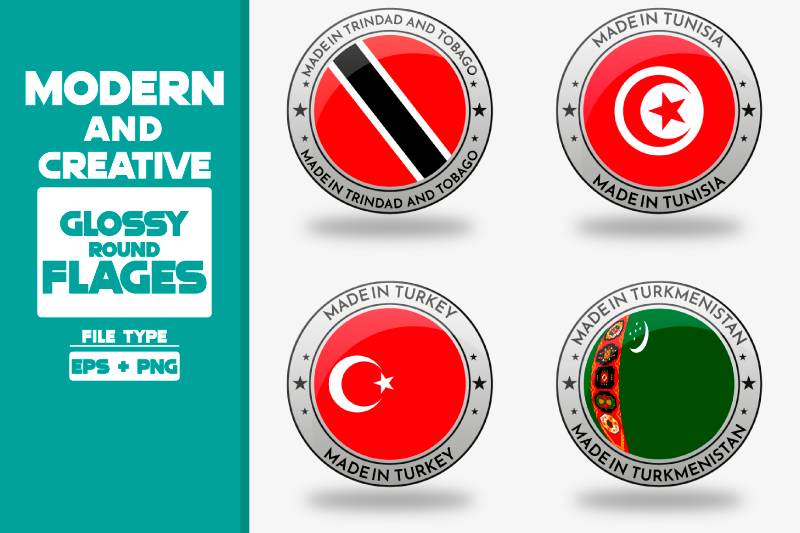 made-in-tunisia-modern-and-creative-round-glossy-flag-set