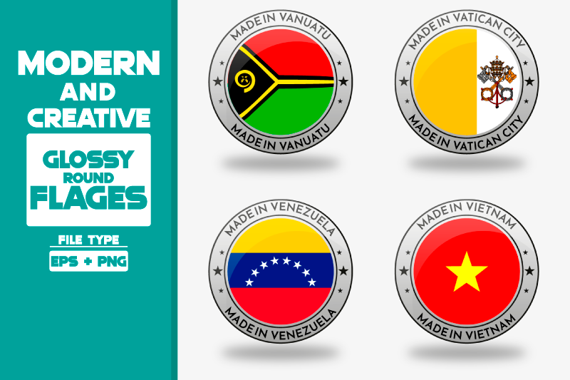 made-in-vanuatu-modern-and-creative-round-glossy-flag-set