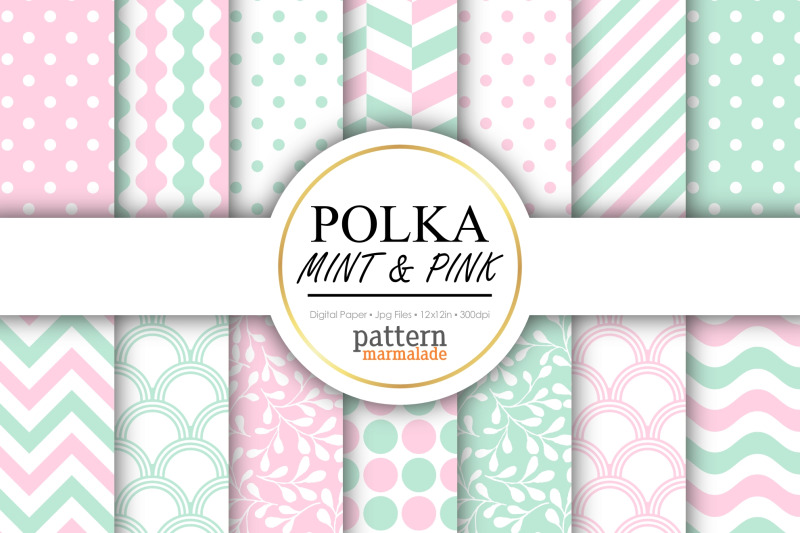 polka-mint-nbsp-and-pink-digital-paper-s1211
