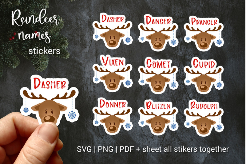 christmas-reindeer-names-stickers-rudolph-christmas-ornament-svg
