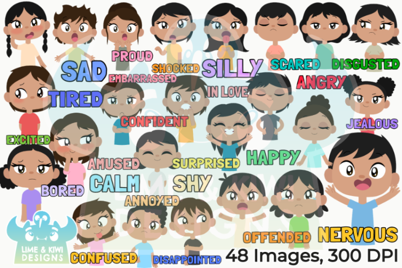 hispanic-kids-emotions-clipart-lime-and-kiwi-designs