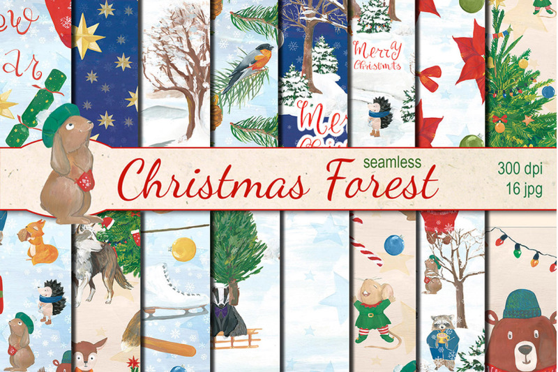 christmas-forest-seamless-patterns