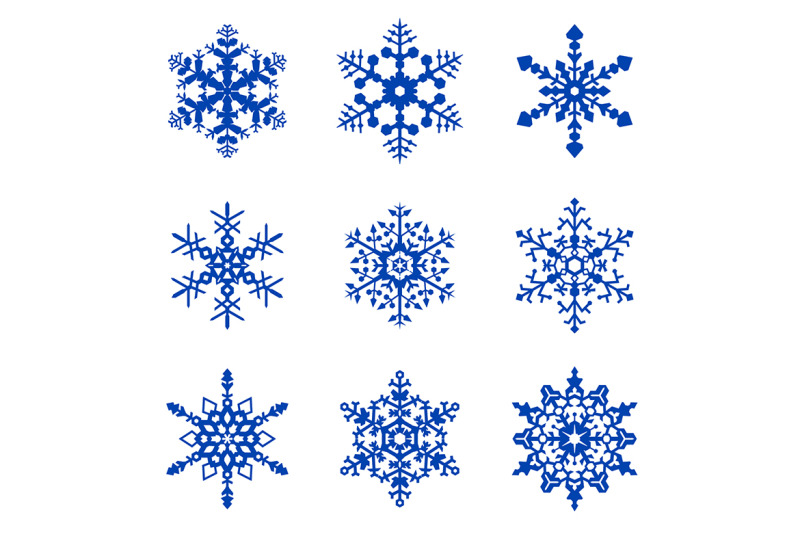 set-of-vector-geometric-snowflakes