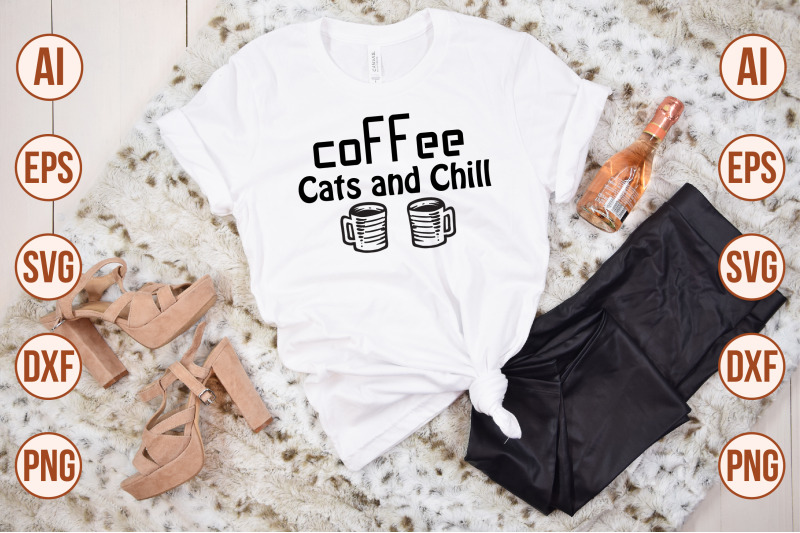 Coffee Cats and Chill SVG By orpitabd | TheHungryJPEG