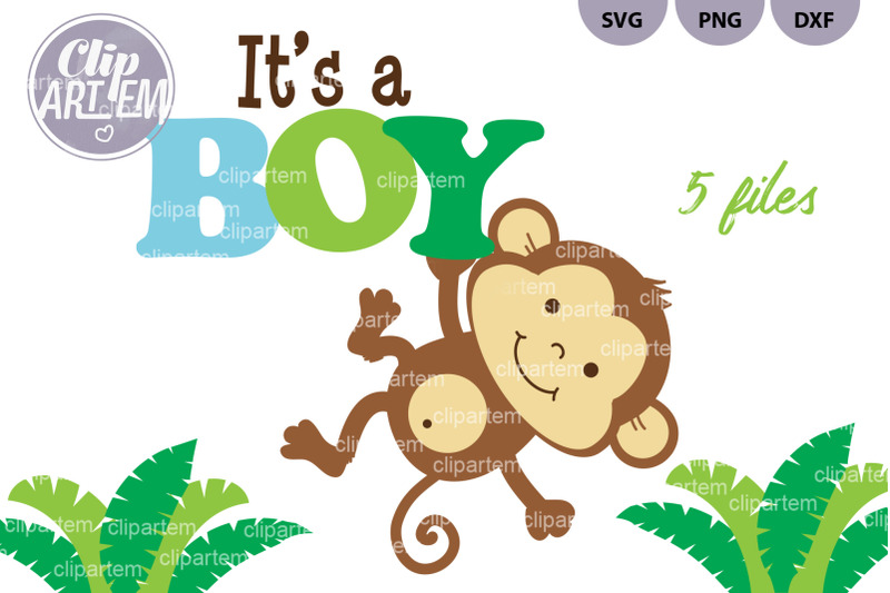 cute-baby-monkey-bundle-svg-png-clip-art-cutting-files-vector