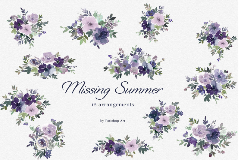 watercolor-purple-flowers-clipart-huge-collection