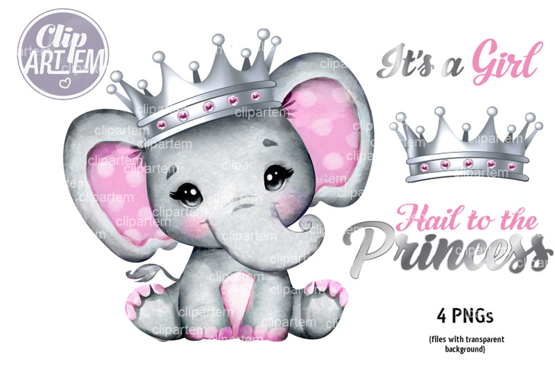 silver-pink-royal-baby-elephant-princess-with-silver-crown-4-png