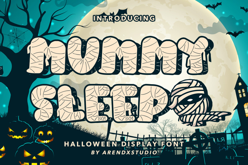 mummy-sleep-halloween-display-font