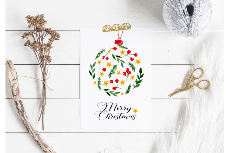 christmas-card-with-winter-greenery-and-stars