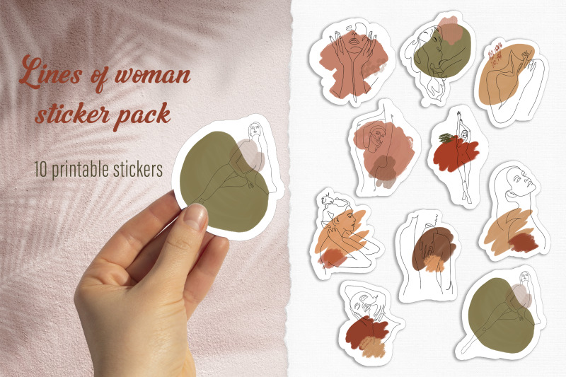 printable-sticker-pack-woman-line-art-sticker-png-for-cricut