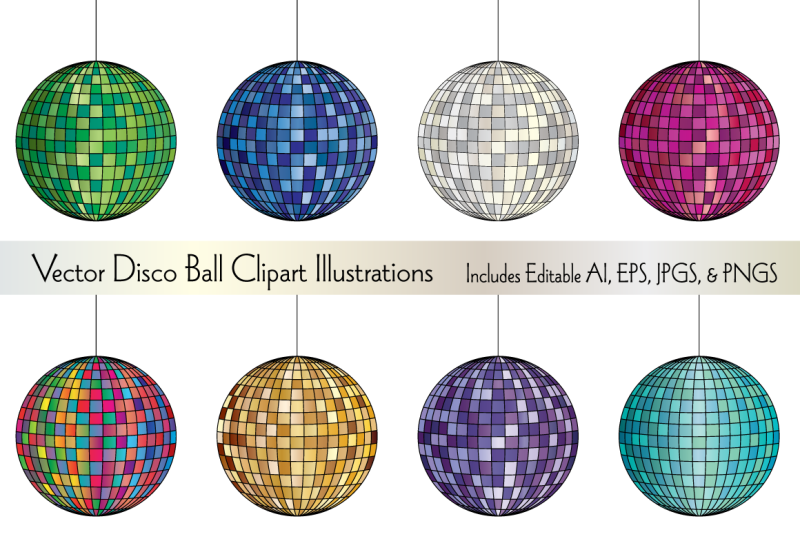 disco-ball-vector-clipart-illustrations