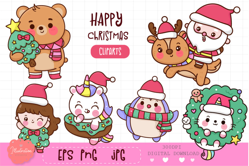 christmas-santa-clipart-kawaii-cartoon