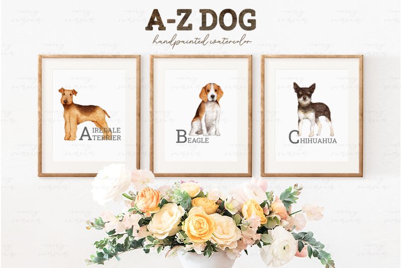 a-z-dog-breeds-watercolor-clip-arts