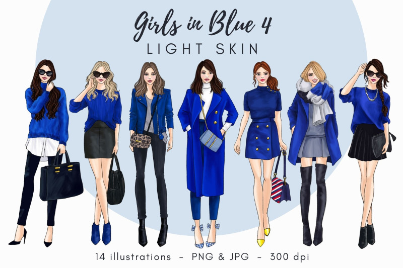 watercolor-fashion-clipart-girls-in-blue-4-light-skin