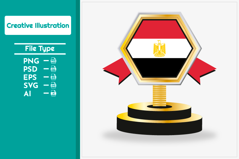 egypt-flag-vector-on-podium-creative-illustration